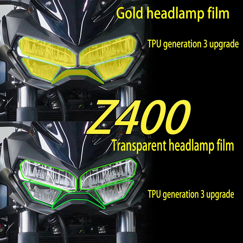 

Подходит для фар Kawasaki Z400, пленки для заднего фонаря, прозрачной пленки, водонепроницаемости, ремонта царапин, защитной пленки для инструментов.