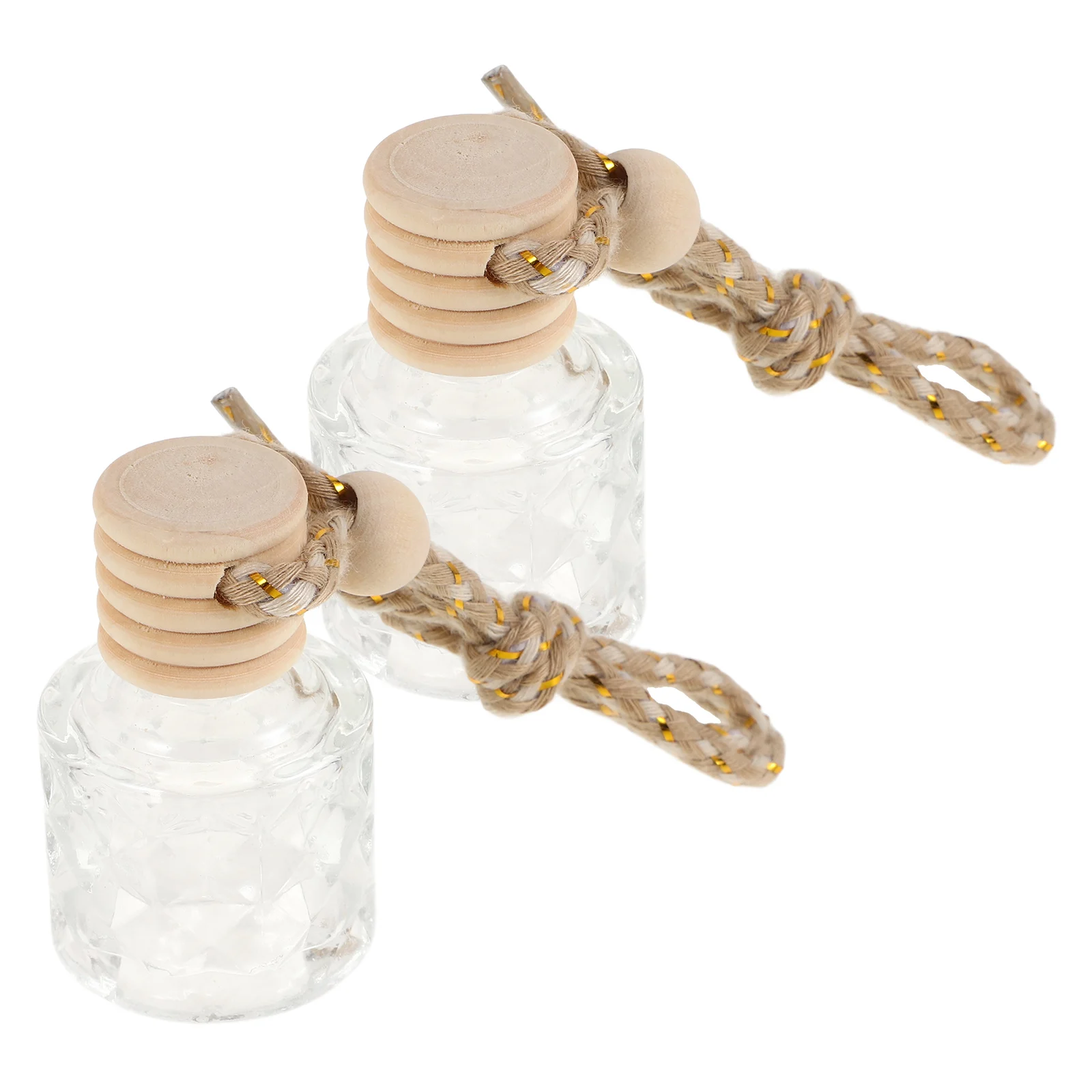 

2 Pcs Glass Aromatherapy Bottles Car Perfume Diffusers Refillable Air Fresheners Hanging Pendant Decorative Fragrance for Home