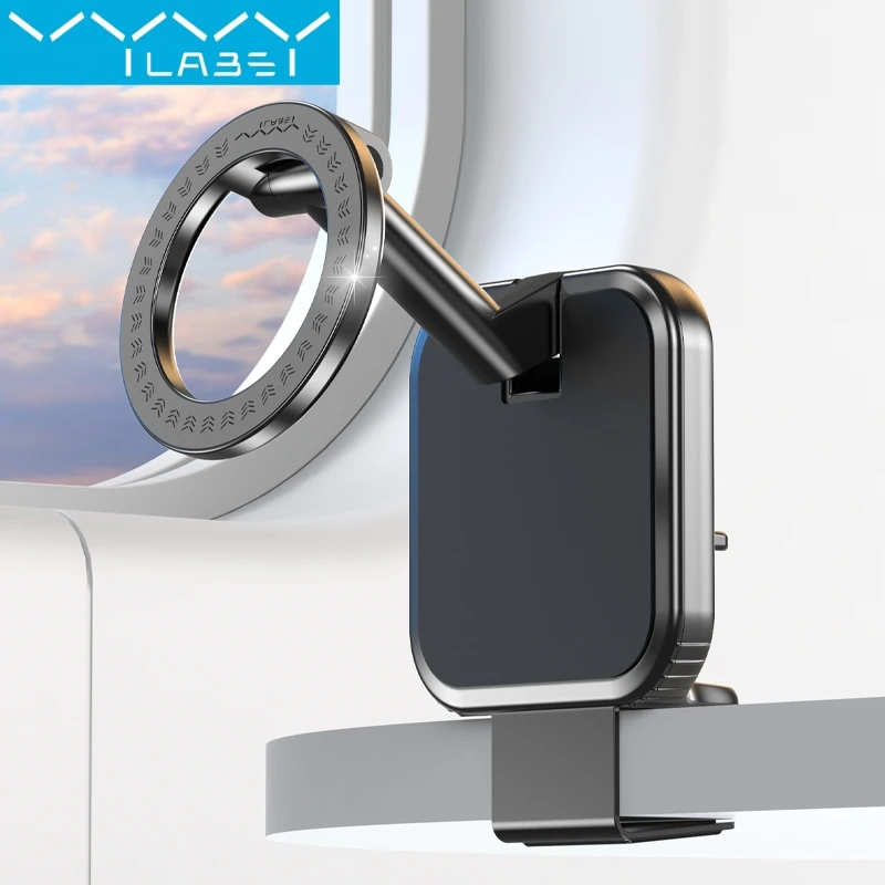 Magnetic Phone Holder 720° Rotatable Adjustable Desktop Clamp Travel Stand Foldable Mini Phone Holder for iPhone Huawei Samsung