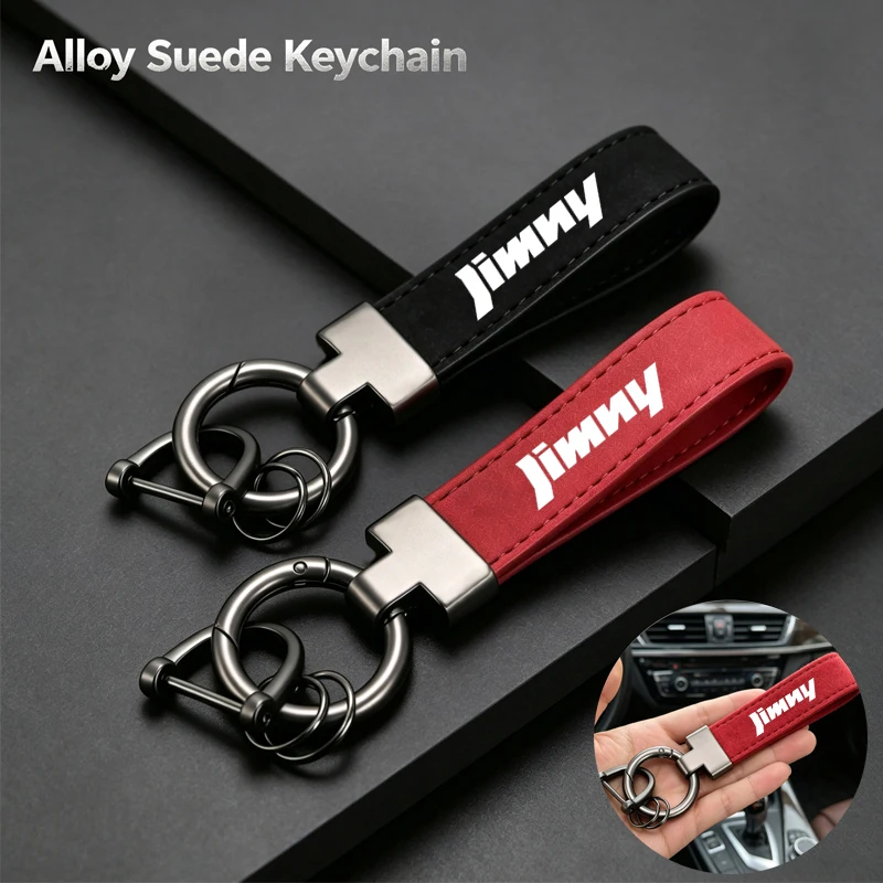 Para Suzuki Jimny Swift Grand Vitara Ignis Kizashi SX4 Scross Alivio Llavero de moda de gamuza con hebilla de herradura para llaves de coche