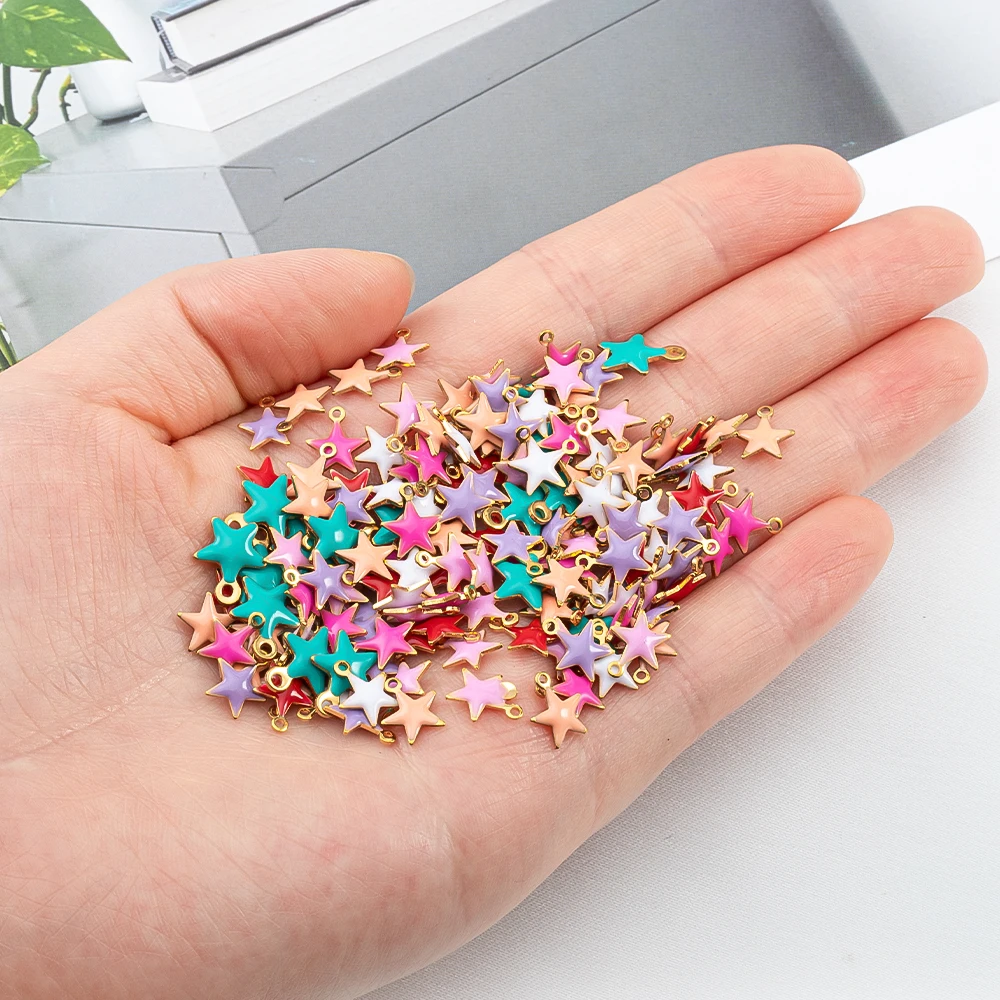20 Stück Edelstahl Kleine Seestern Charms Fisch Anhänger Emaille DIY Schmuckherstellung Zubehör Erkenntnisse Ozean Halskette Ohrringe – Detail 31