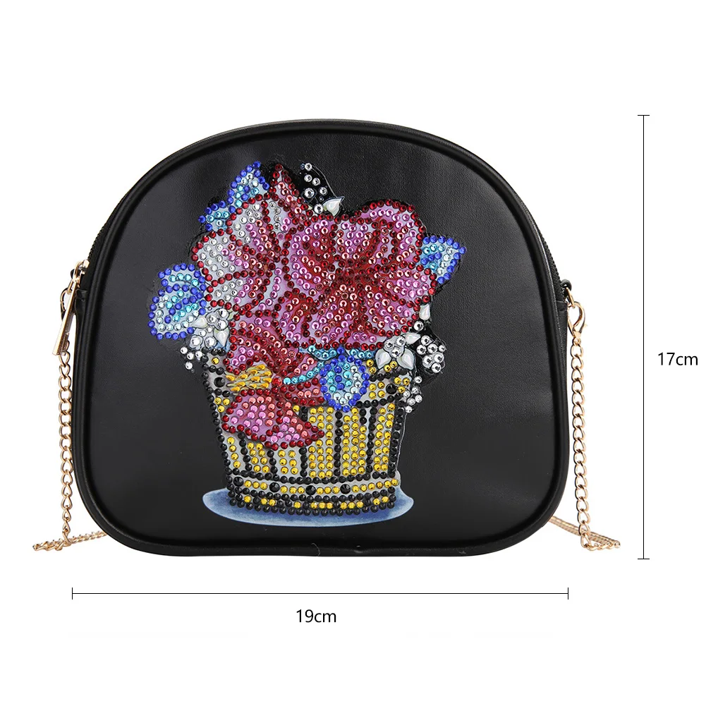 1pc/Set DIY Flowers Diamond Painting Cross Body Bag Crystal Rhinestones Leather Handbags with Chain Diamond Art Purse for Adults