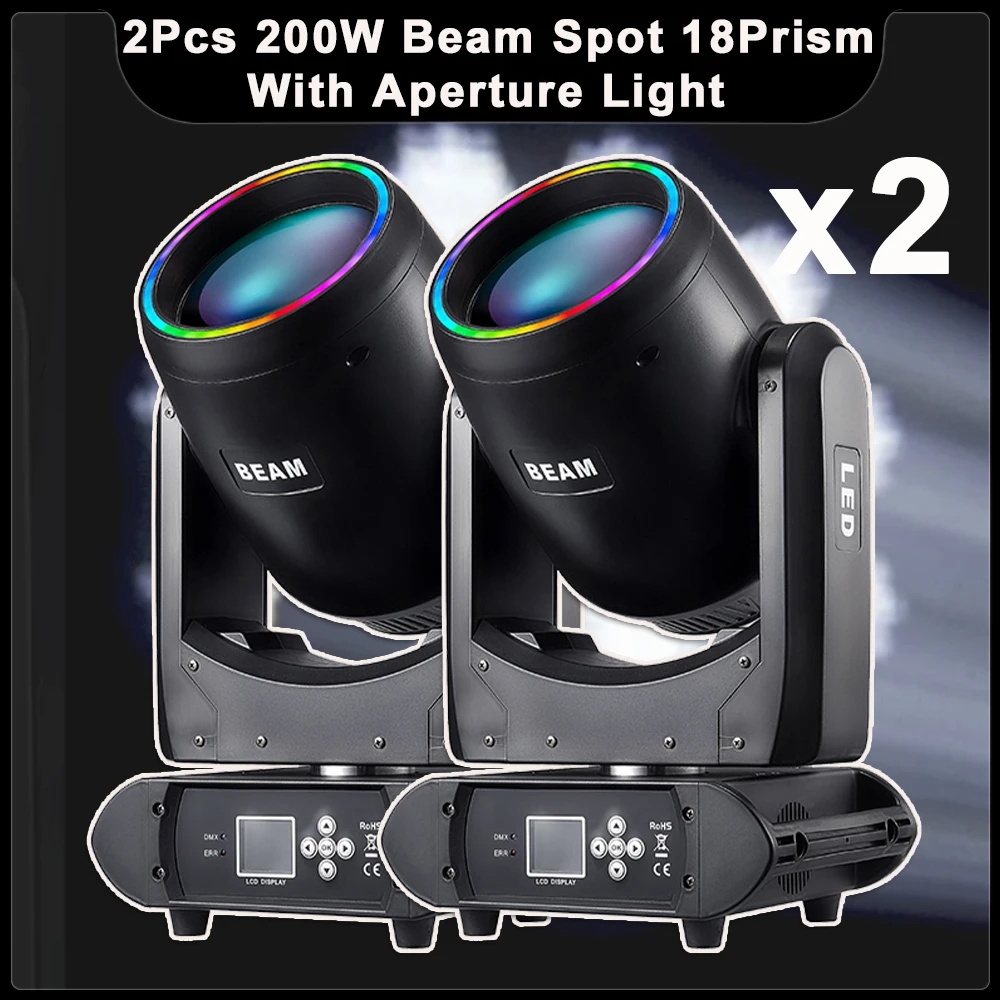 feixe spot moving head light com abertura 18 prism efeito rainbow dmx512 dj disco party club efeitos de palco 200w pcs por lote 01