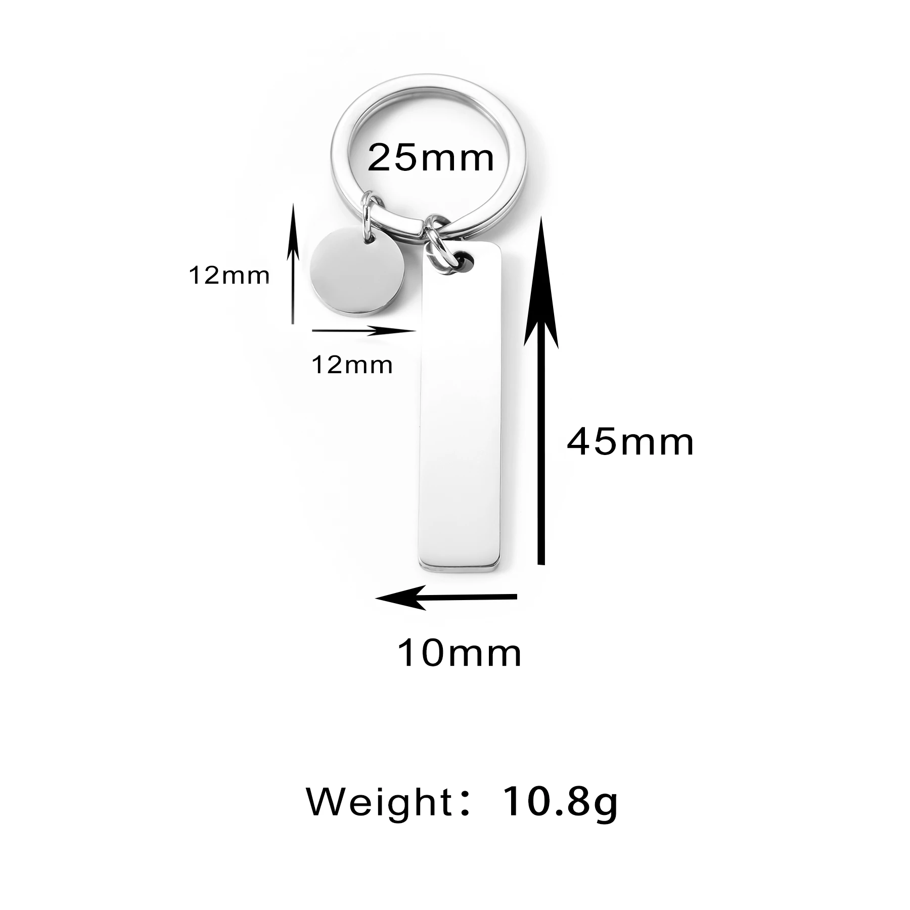 1Piece Engraved Name Date Bar KeyChain Stainless Steel Pendant Keyring for Women Men Car Bag Accessories Jewelry Gift