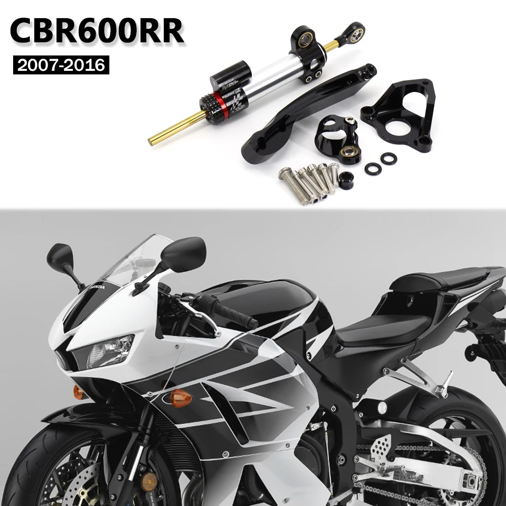 

For Honda CBR600RR CBR 600 RR CBR 600RR 2007-2016 2015 CNC Motorcycle Stabilizer Fiber Carbon Steering Damper Bracket Mount Kit