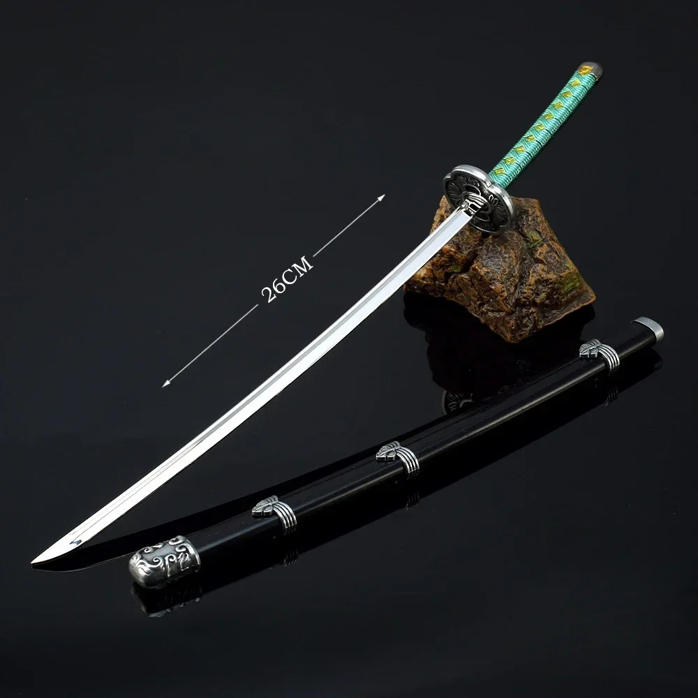 26cm Sekiro：Shadows Die Twice Katana Anime Game Peripheral Metal Samurai Sword Safety Blunt Cosplay Weapon Model Gifts Toys Boys