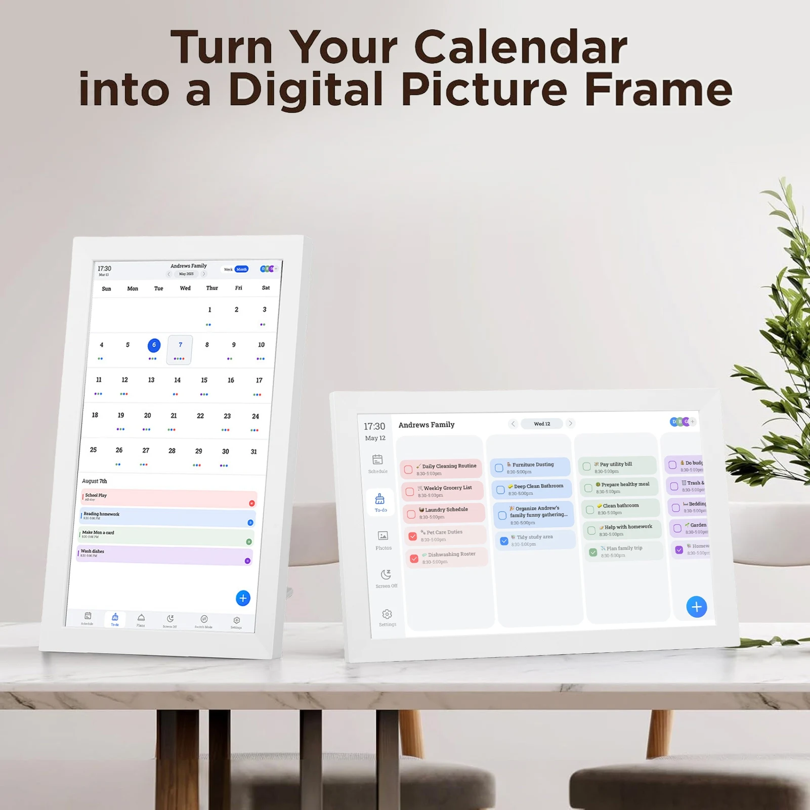 10.1 Inch Digital Calendar Family Planner Chore Chart Interactive  Electronic Family Calendar Digital Photo Frame