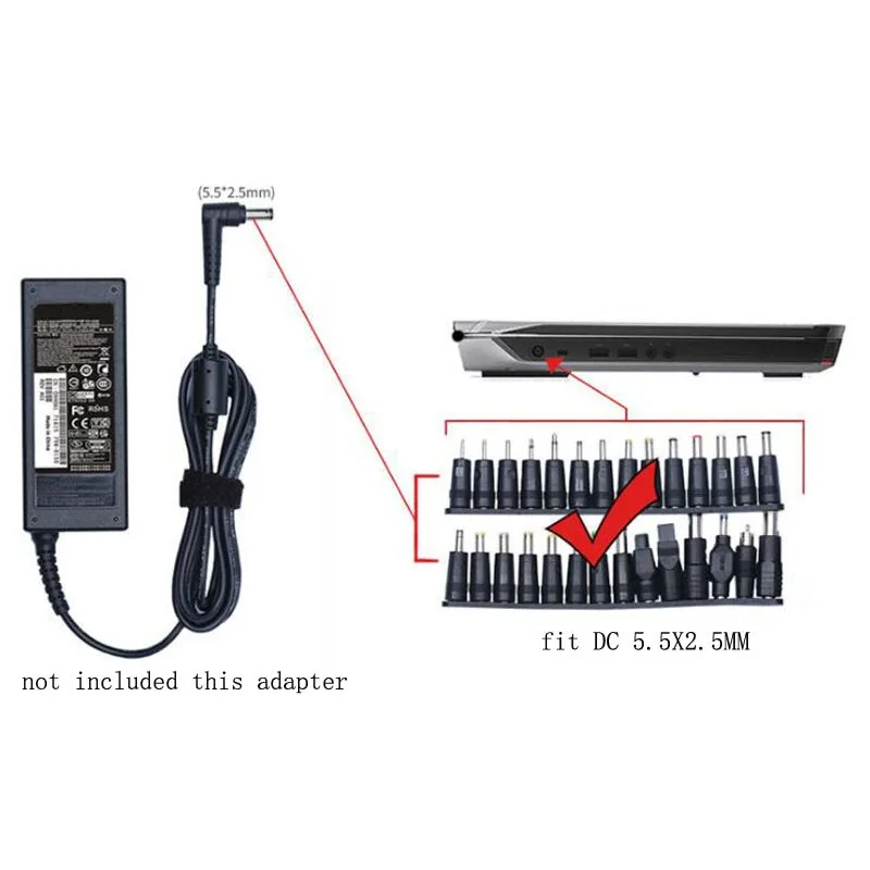 

28pcs Universal Laptop AC DC Jack Power Supply Adapter Connector Plug for HP Dell Lenovo Acer Toshiba Notebook Cable Cord