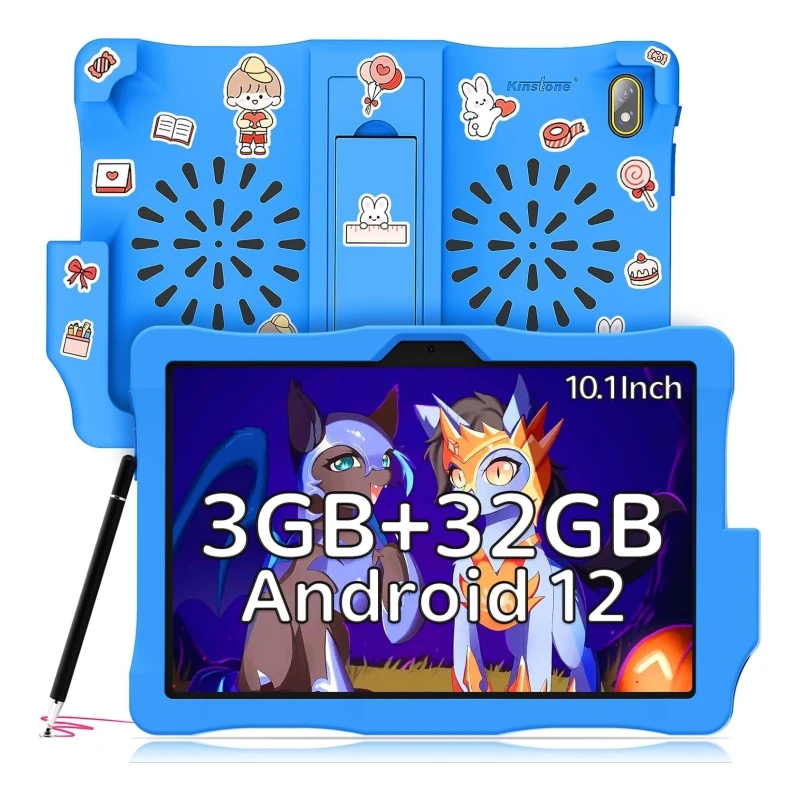 

Android 12 Tablet For Kids Gift Stand Silicone Case 10.1 INCH 3GB RAM 32GB ROM T310 Quad-core 1.8GHz Type-C 1280x800IPS 6000mAh