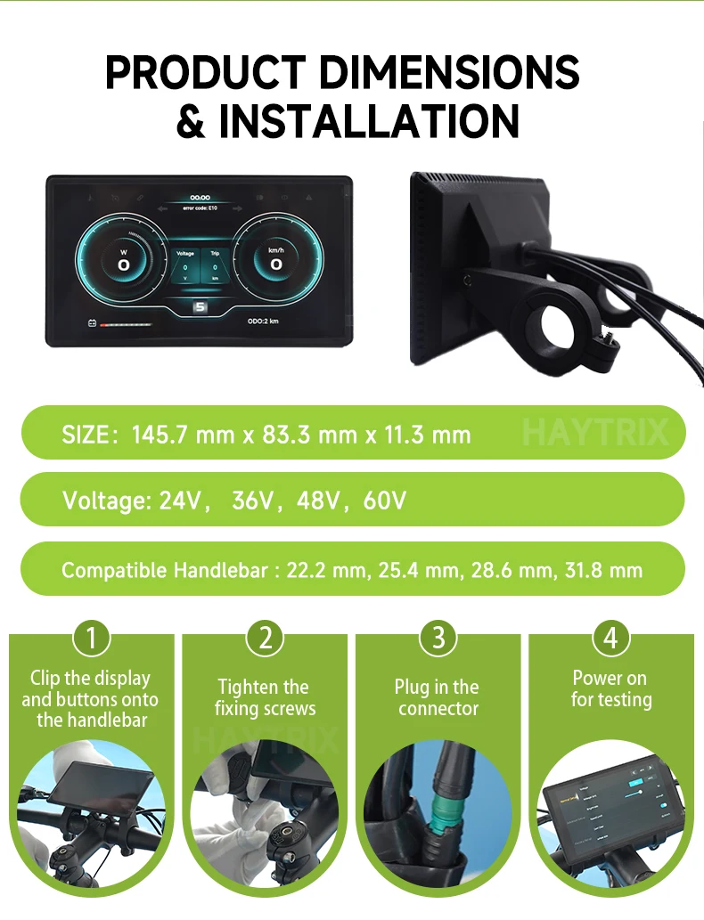 H8【UART2】 Elektrischer Fahrradcomputer mit Bildschirmprojektion, Navigation, Digitaler Stoppuhr, Tachometer für E-Bike, Radfahren, Kilometerzähler – Detail 6