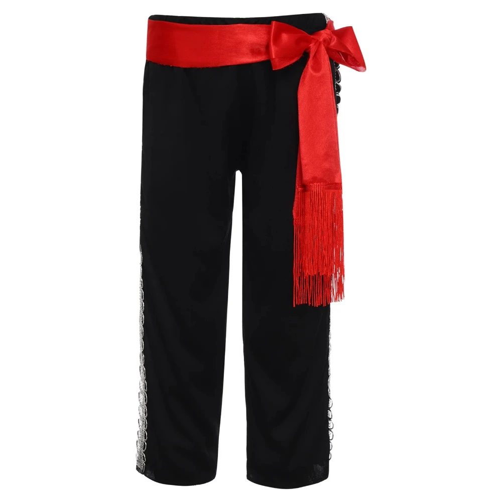 Kostum Meksiko Anak Laki-laki Kostum Cosplay Tari Mariachi Amigo Tradisional Anak-anak Pakaian Setelan Sabuk Dasi Kupu-kupu Cosplay Meksiko Halloween