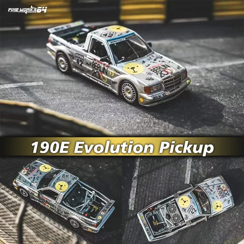 **Pre Sale** FW 1:64 190E EVO II Modified Pickup Berlin Bear 2000 Diecast Diorama Car Model Collection Miniature Toys Fine Works