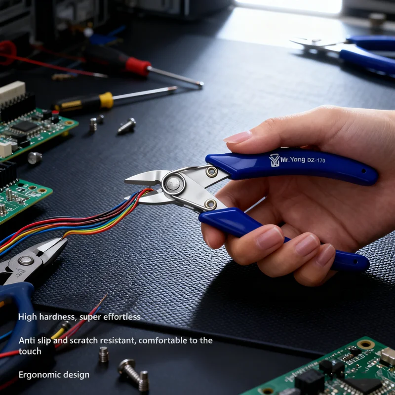 

Mr.Yang DZ-170 Universal Diagonal Pliers High Hardness and Precision Electronic Wire Cutting Nipper Phone Repair Cable Cutter