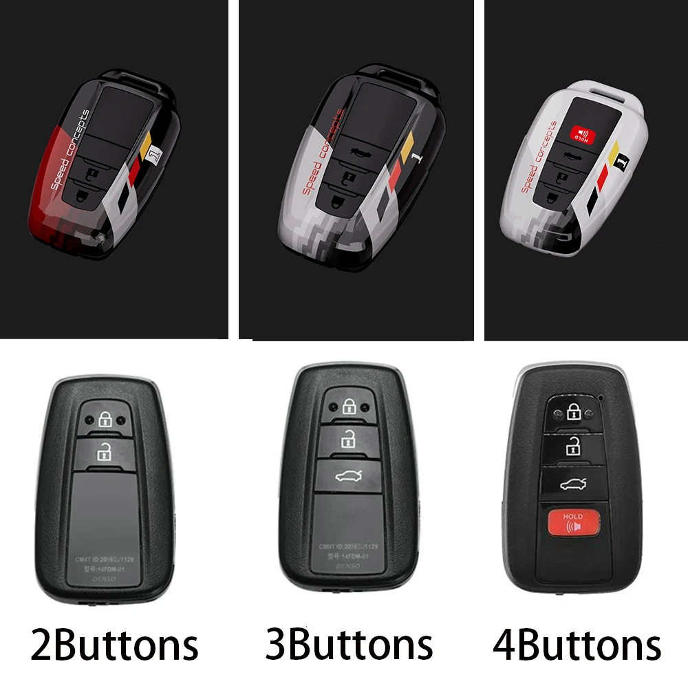 Car Key Fob Cover 360 Degree Protection Case For Toyota 2018-2021 Camry RAV4 Highlander Avalon C-HR Prius Corolla GT86 Smart Key