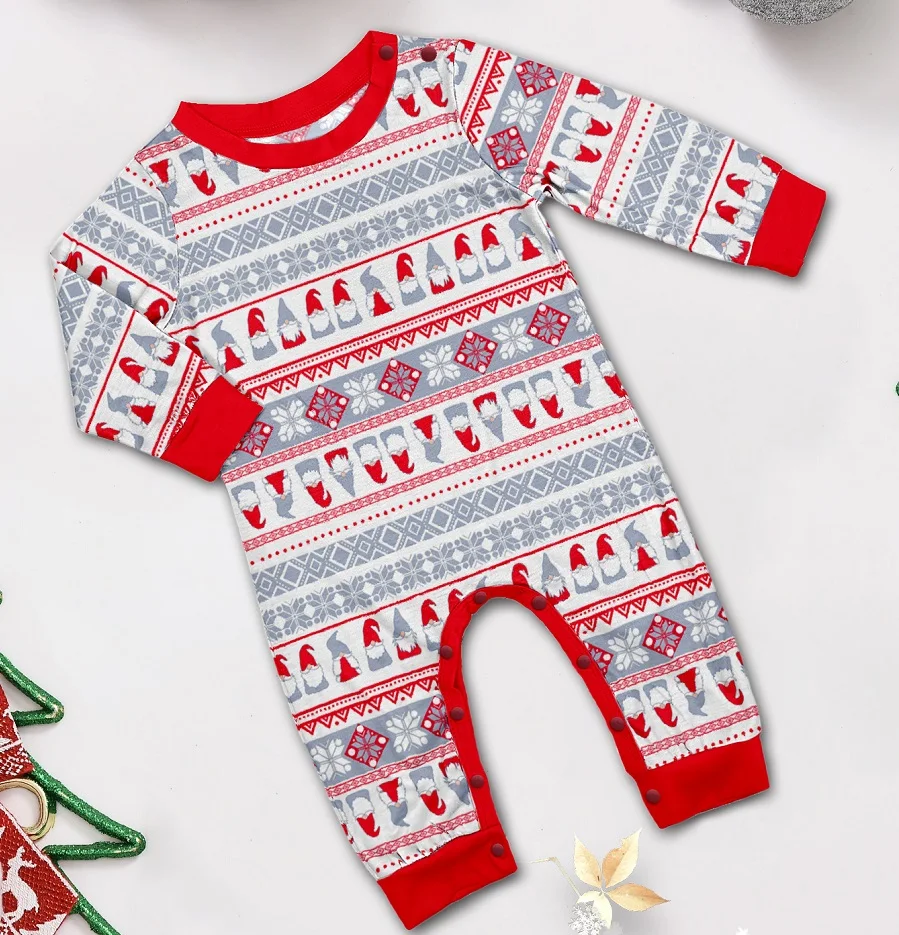 2025 Xmas Family Matching Pajamas Santa Cluas Print Merry Christmas Letter Dad Mother Daughter Kid Pjs Baby Jumpsuit Dog Clothes