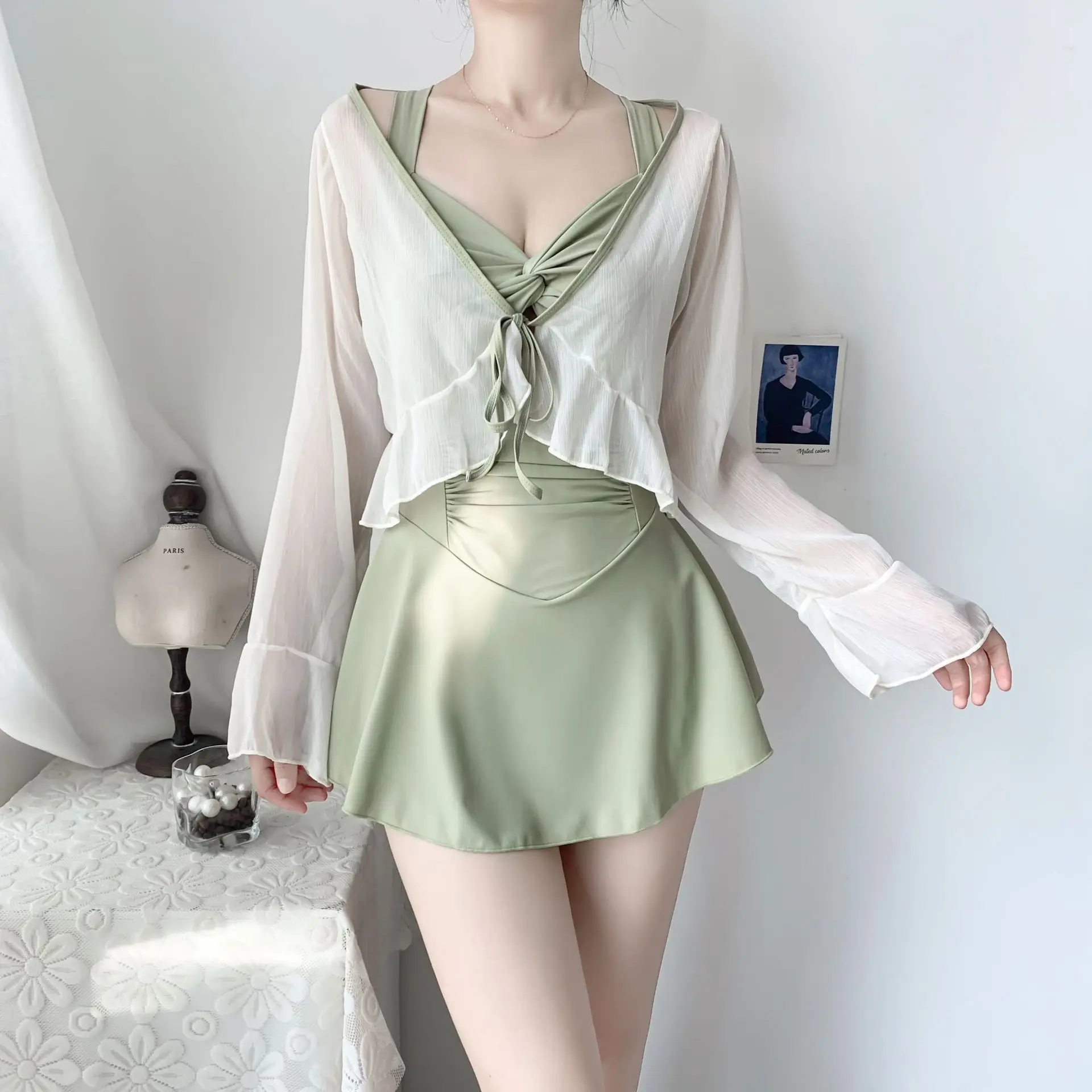 2025 New Hot Women's High-end One-piece Conservative Women's Hot Spring Swimsuit