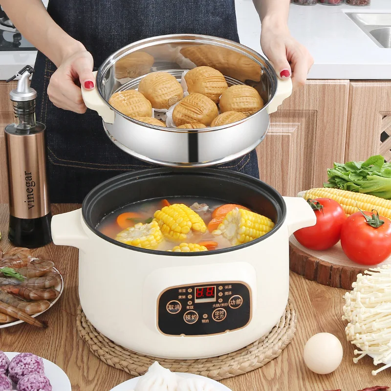 cooking pot, student dormitory electric hot pot, non-stick electric wok, smart reservation, electric heating pot