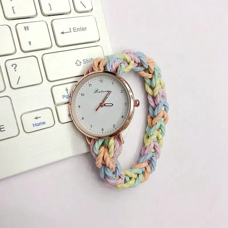 

Женские красочные часы-браслет ручной работы «сделай сам» для женщин, модные простые кварцевые наручные часы без застежки, эластичный ремешок, часы, подарки