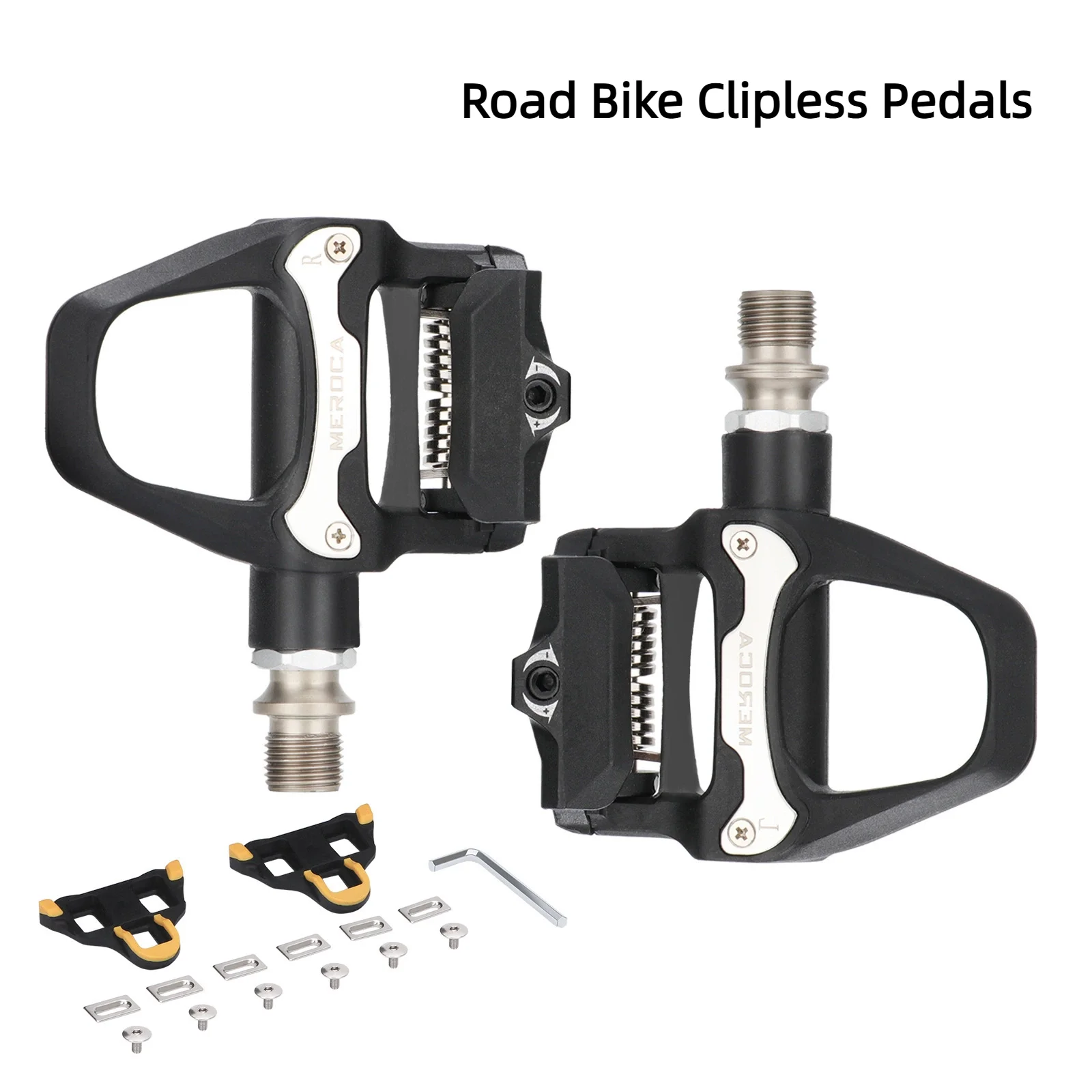 

SPD Road Bike Pedals Ultralight Bike Clipless Pedals Adjustable Bicycle Locking Pedal With Locking Plate