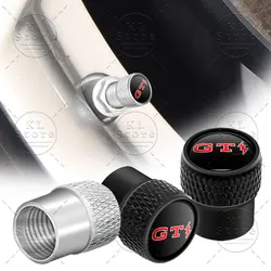 4pcs GT Lightning Emblem Car Wheel Tire Valve Caps Tyre Rim Stem Dust Covers For Volkswagen GTI Passat Jetta Golf 5 6 7 Tiguan