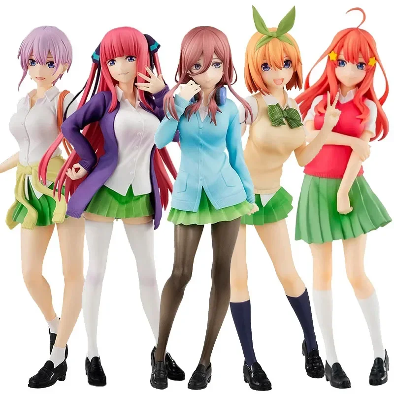 Figura de anime de 18 cm, The Quintessential Quintuplets, Nakano Ichika, Nino Itsuki, uniforme escolar, modelo de colección estático, muñeca de PVC, juguetes.