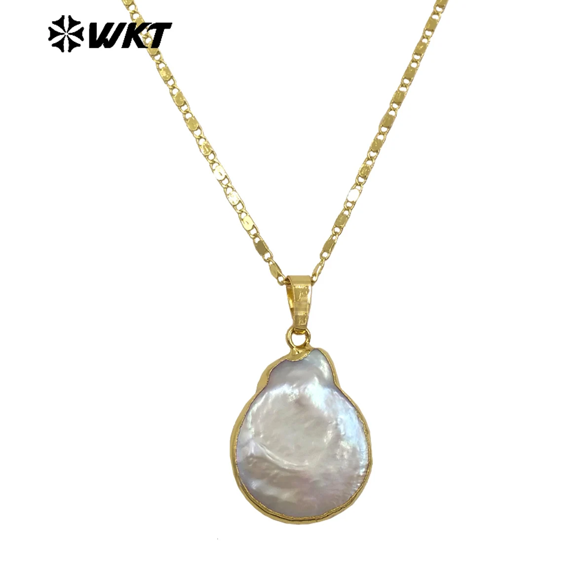 

WT-JN347 простой стиль позолоченная крошечная цепочка с гальваническим покрытием из натурального пресноводного жемчуга женское ожерелье для повседневного ношения ювелирных изделий