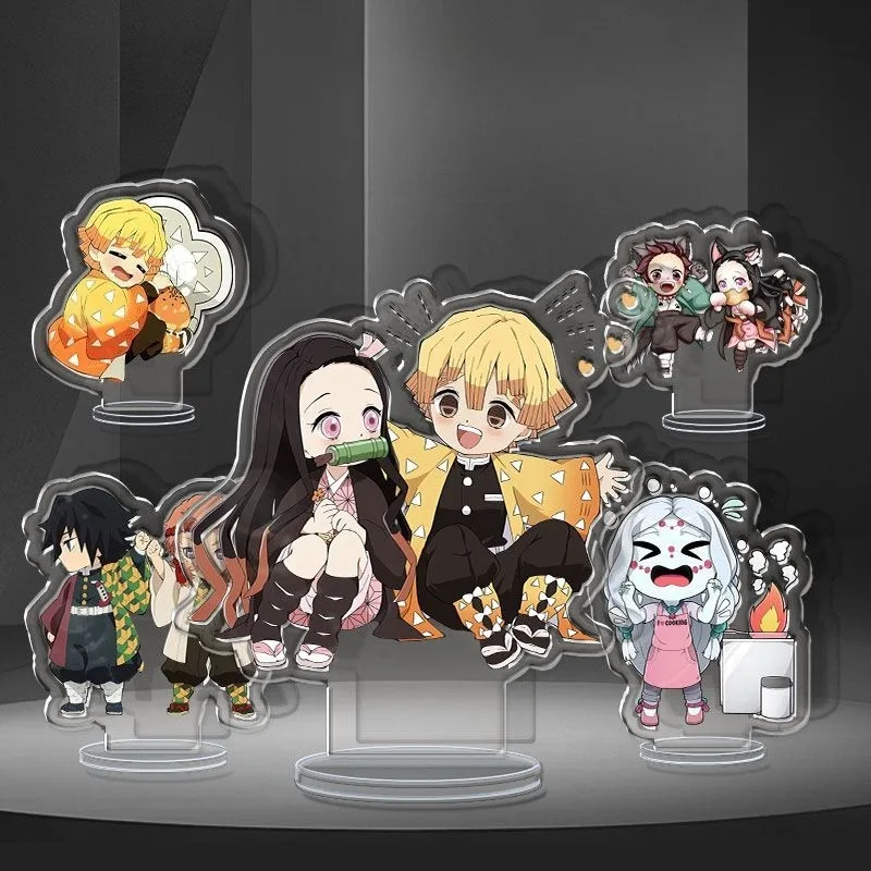 Demon Slayer Acrylic Stand Figure Kochou Shinobu Hashibira Inosuke Anime Peripheral Cute Cartoon Q Version Desktop Ornament view 4