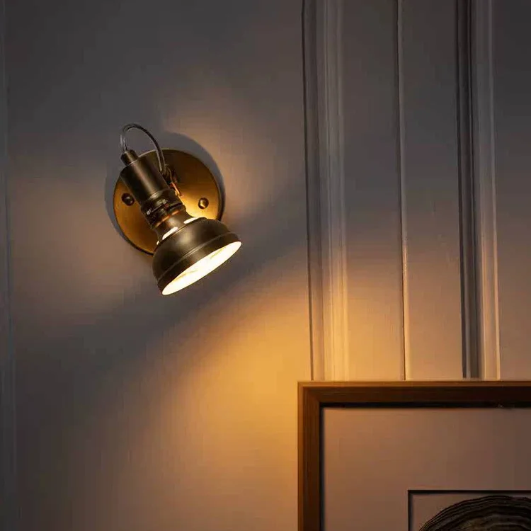 All-copper Wall  Bedside Lamp Creative Study Lamp Modern Trendy Headphone-shaped Copper Bent Tube Adjustable Angle Lamp