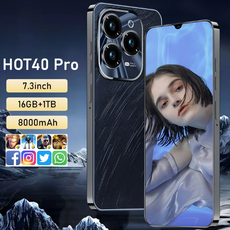 ATC-HOT40 pro 16gb 1tb speicher 7,3 zoll hd bildschirm android 14 global 5g smartphone