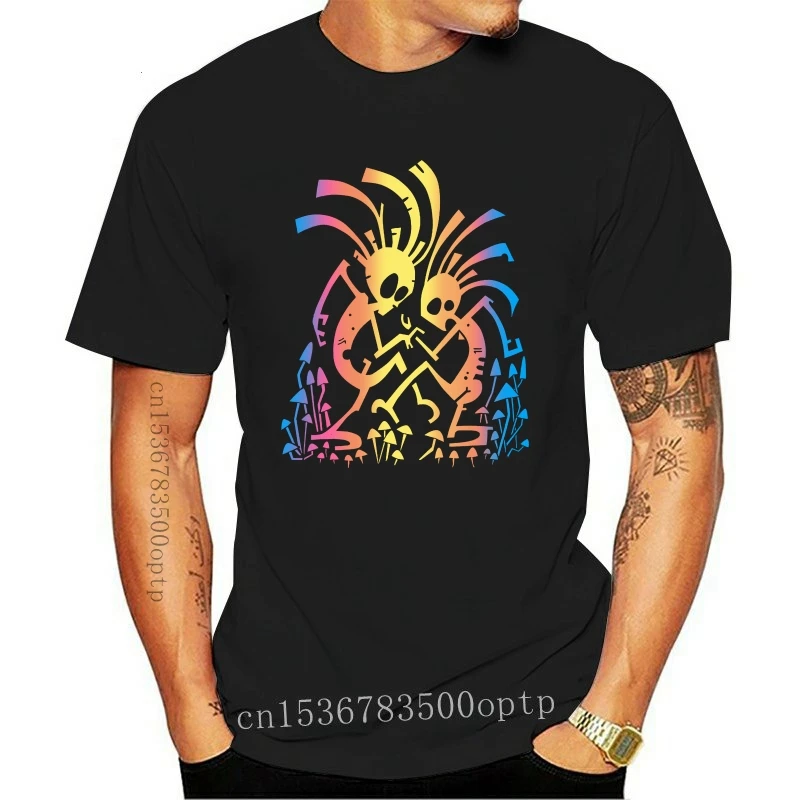 Mushroom People Men T Shirt UV Blacklight Psy Rave Club Trance Goa Festival Print T-Shirt Mens Short Sleeve Hot Top Tee