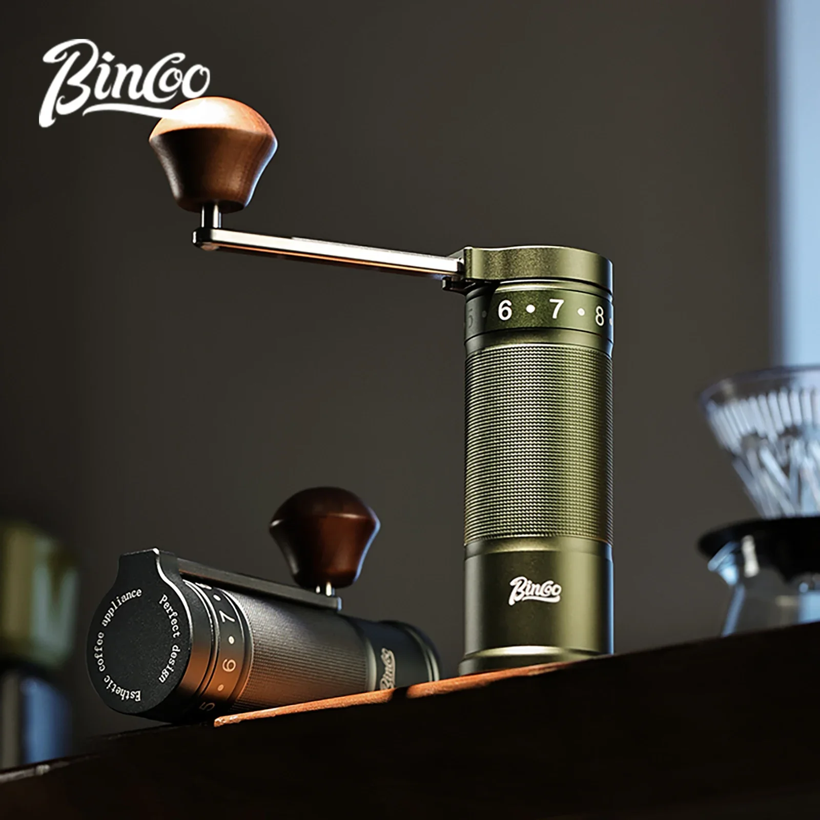 

Bincoo Manual Coffee Grinder Hand Adjustable Portable Mill 420 CNC Steel Core Burr Inside Foldable Coffee Grinder Barista Tools
