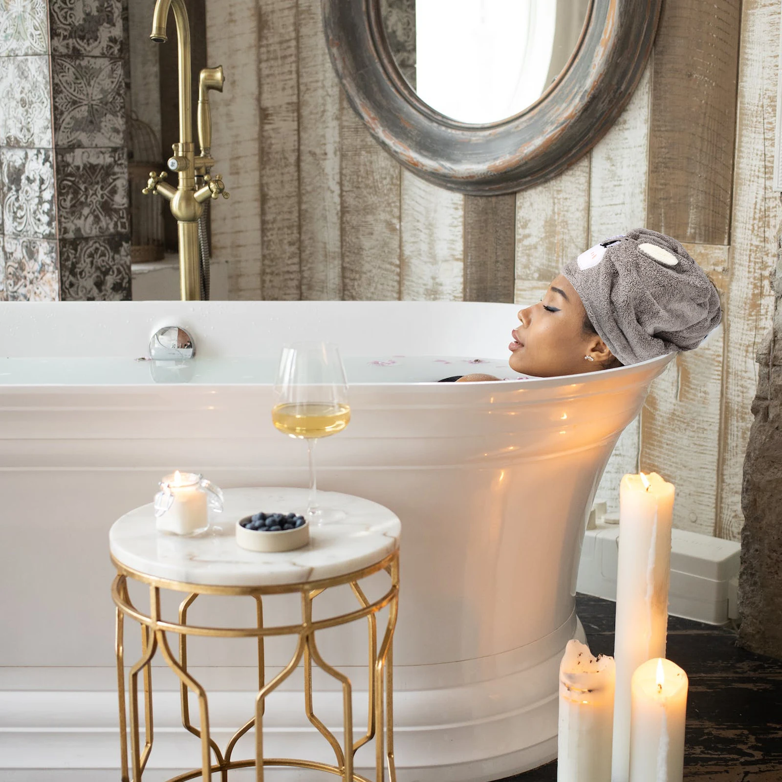 

Dry Cap Wet Hair Towel Reusable Drying Hat Coral Fleece Shower Head Wrap Absorbent Hair Wraps Travel Lightweight