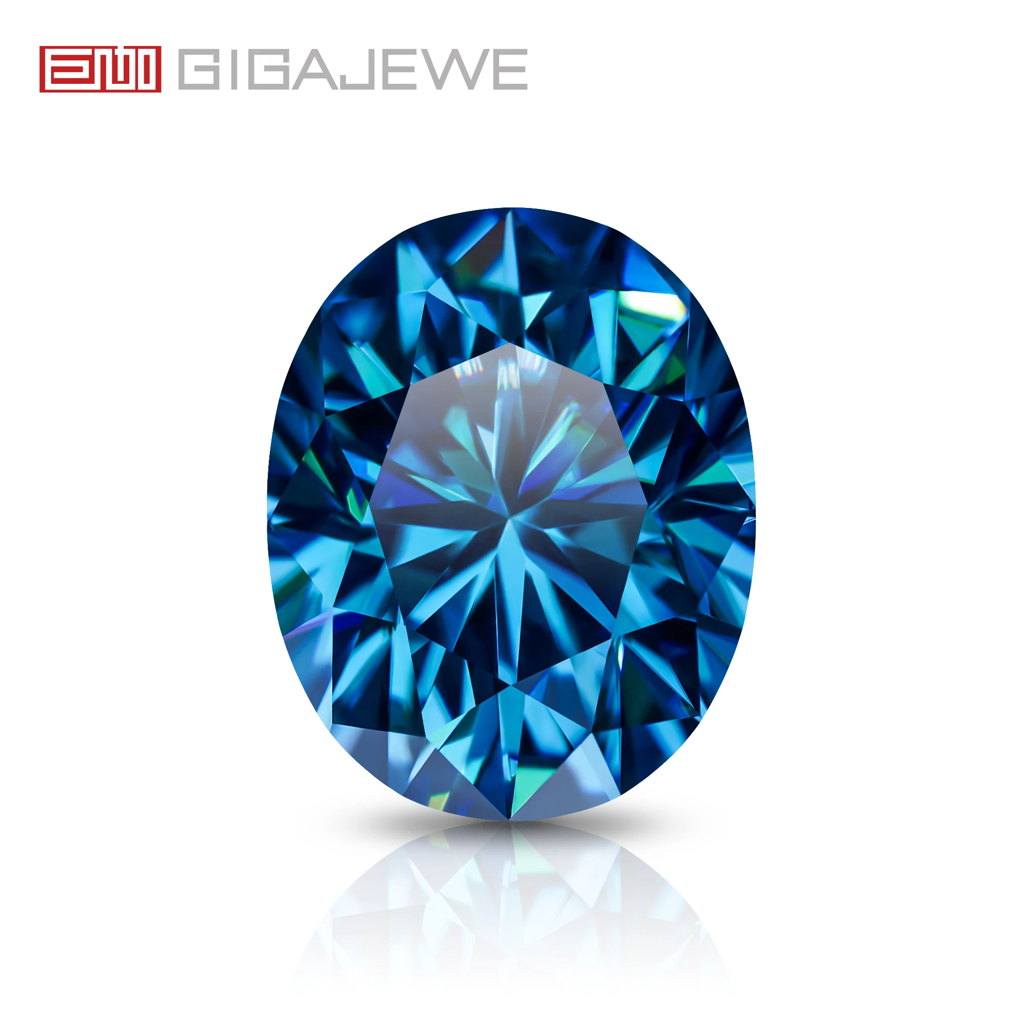 GIGAJEWE Moissanite Oval Cut NovaColor Blue VVS1 Premium Gems Loose Diamond Test Passed Gemstone For Jewelry Making