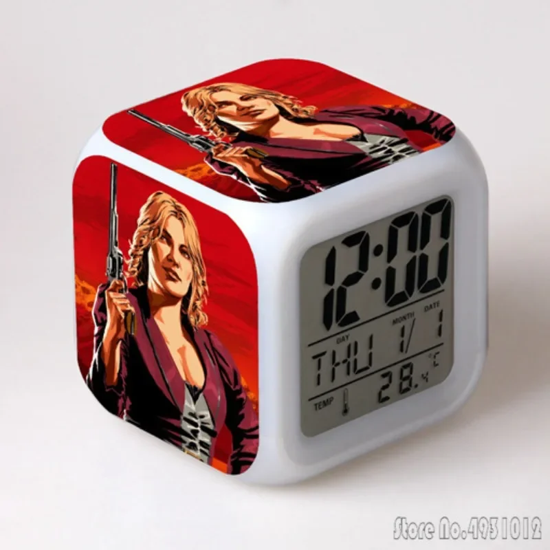 Anime Cartoon Western Major Clients Alarm Clock Creative Student 8x8x8cm LED Cube with Colorful Light Display Time Week Month