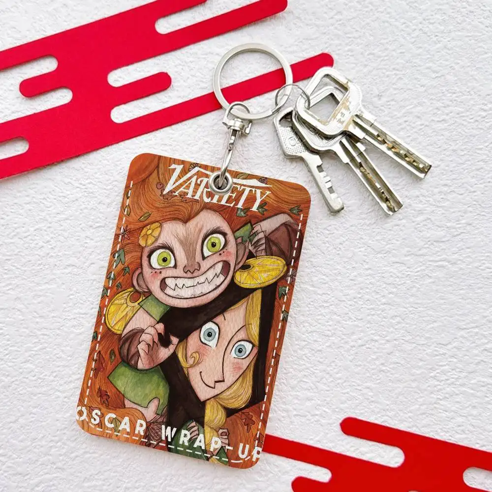 

Брелок в стиле аниме «Wolfwalkers» с держателем карты доступа, автобусом и идентификационной картой еды, защитный чехол для банковской карты для безопасности