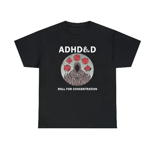 Adhd D Roll For Concentration Funny Dnd Shirt
