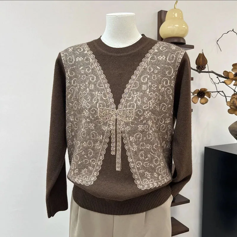 Fall Winter New Ladies' Sweater Sweater Round Neck Pullover Loose Joker Long Sleeve Bottoming Warm Pullover Pullover Sweater