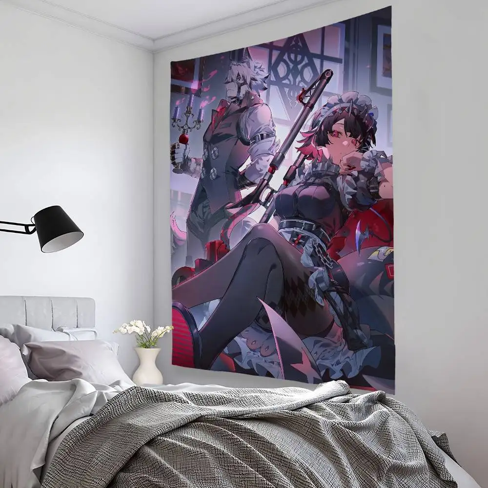 لافتة فنية لخلفية الديكور من Ellen Joe Zenless Zone Zero Tapestry لغرفة النوم والحديقة الخارجية من الألياف الدقيقة