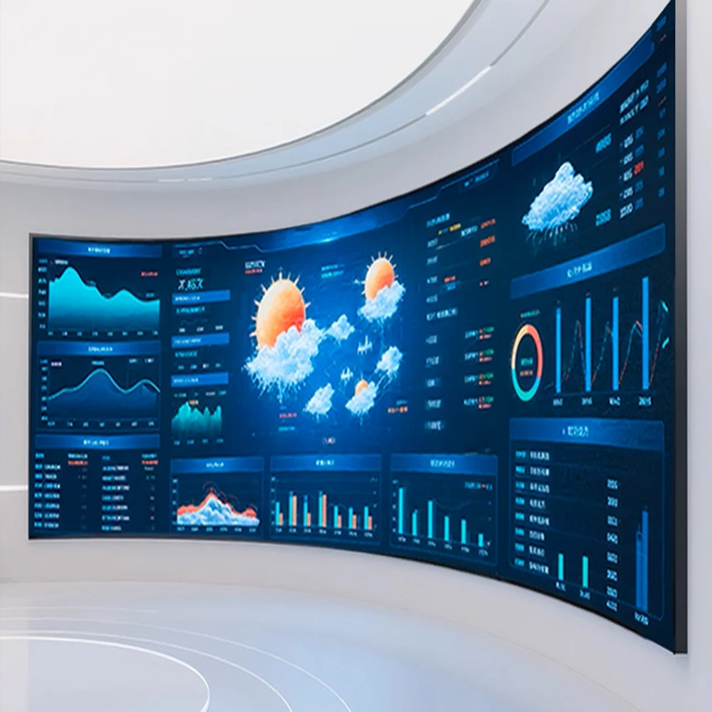Flexible Ultra-Thin P1.25 P1.56 P1.86 P2 Indoor LED Video Wall Curved Seamless HD LED Display Screen for Shopping Mall Stage - view 6