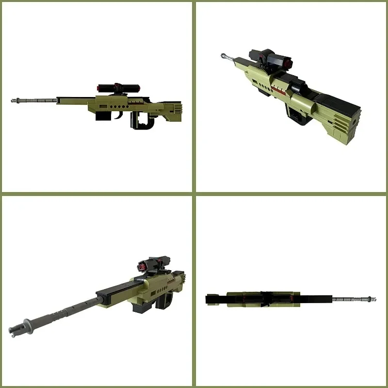 QMAN-Pistola de bloques de construcción 3 en 1, simulación de bloques de construcción con balas, conjunto de construcción de armas militares, modelo para niños 202