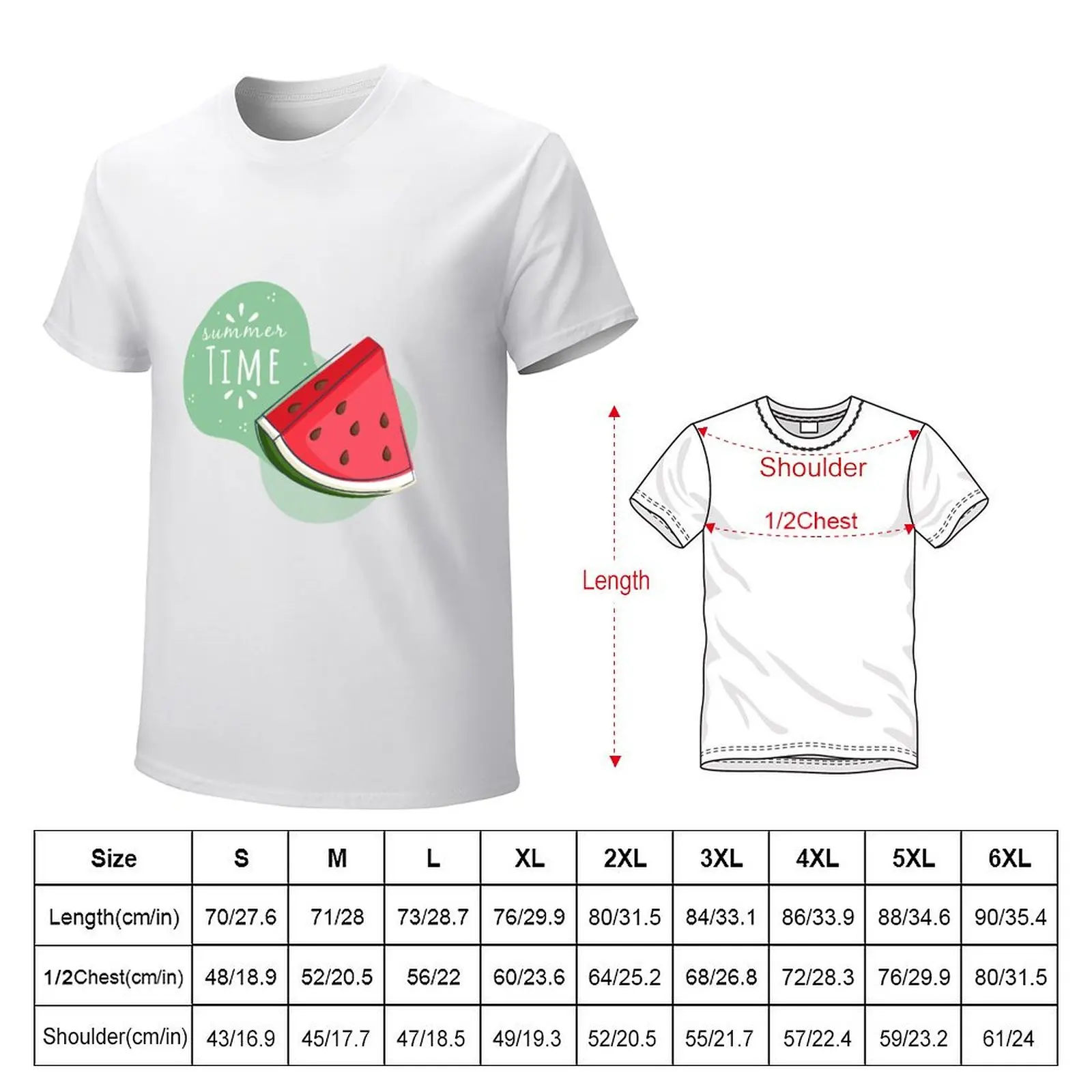 Summer Time, Watermelon T-Shirt oversized shirts graphic tees tops boys animal print mens graphic t-shirts funny