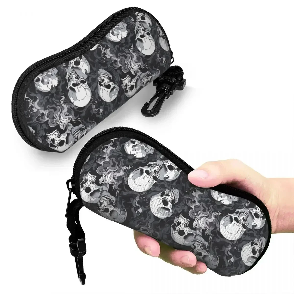

Custom Skull Eyeglasses Cases Wiht Zipper Cute Glasses Pouch Rubber Ultra Light Soft Neoprene Eyewear Holder Accessory