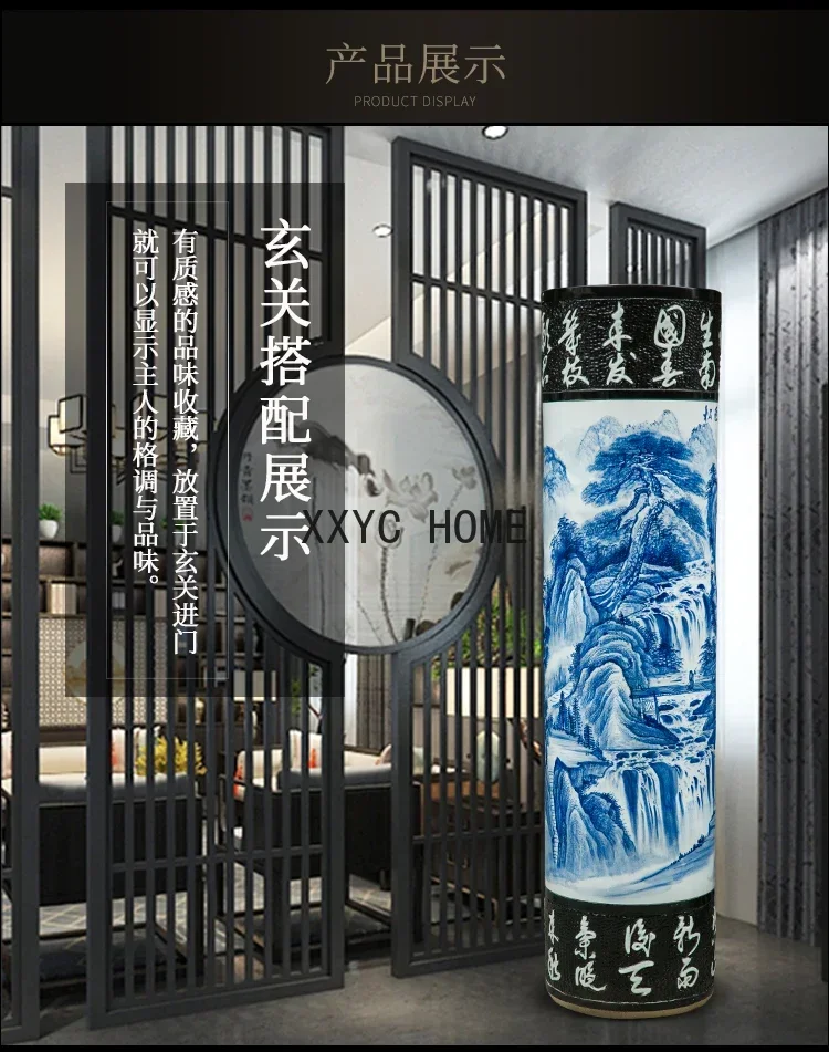 

Jingdezhen Handgeschilderde Blauwe En Witte Trilling Woonkamer Bedrijfsvloer Keramische Vaas Meubels Ornamenten