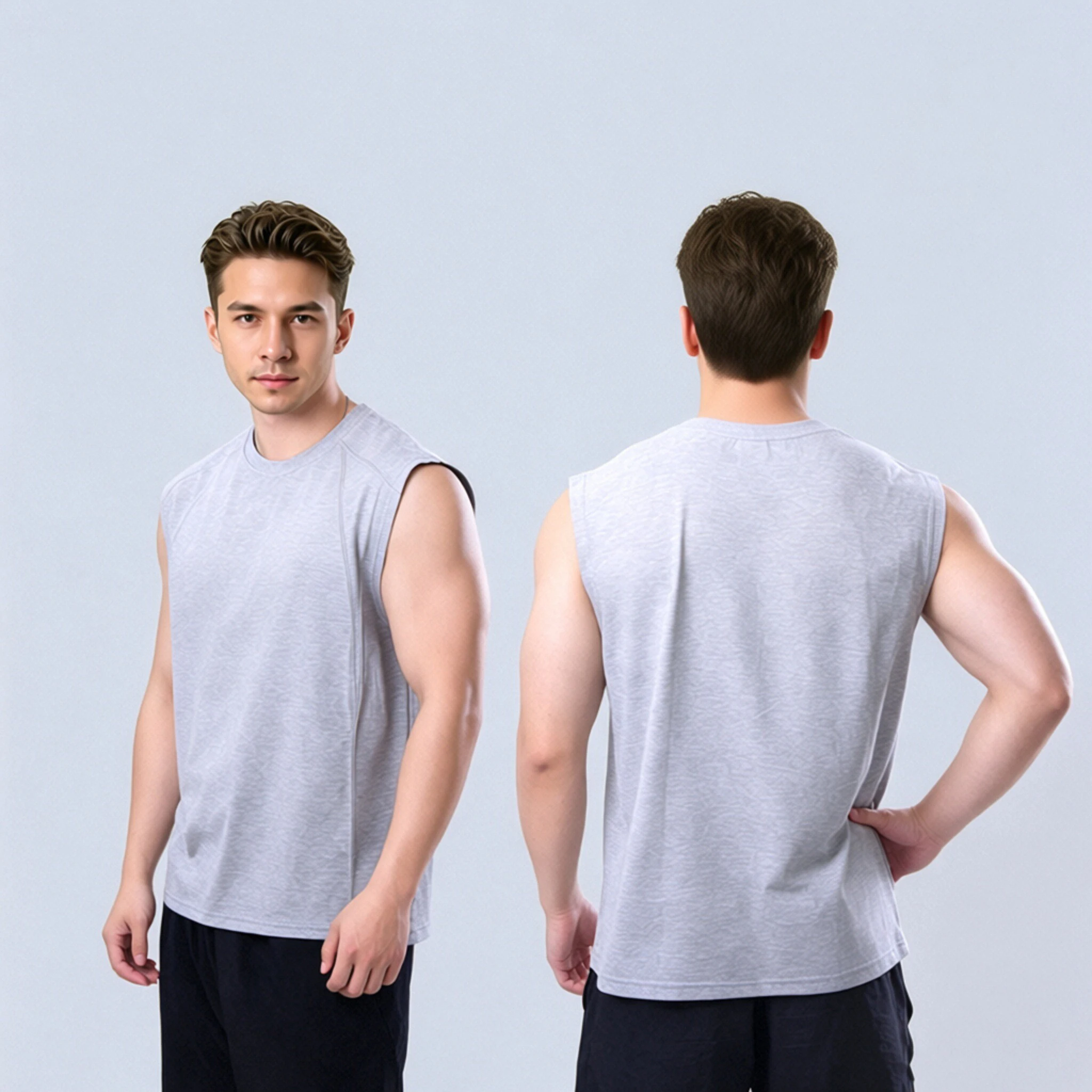Men's summer vest new sleeveless comfortable casual loose solid color, Sorona cool fabric, not easy to deform, cool and breathab