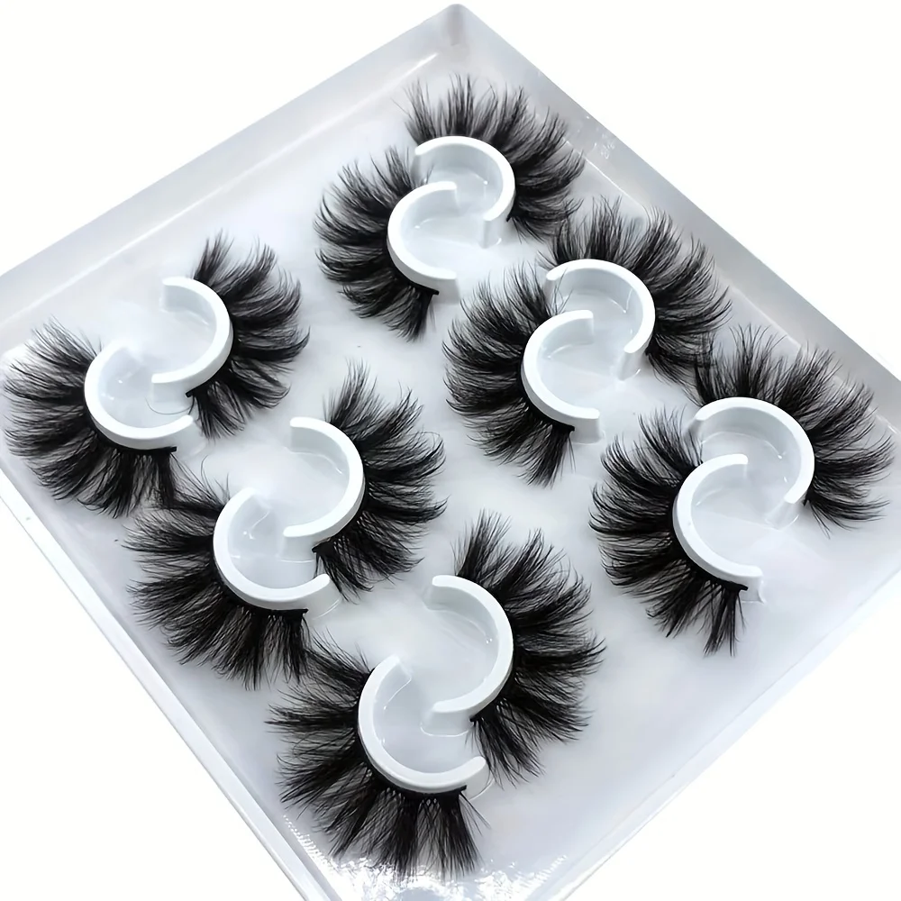 6 Pairs 5D Faux Mink Eyelashes, Hypoallergenic Long-Lasting Natural Look, Dramatic Volume, Thick & Dense False Lash