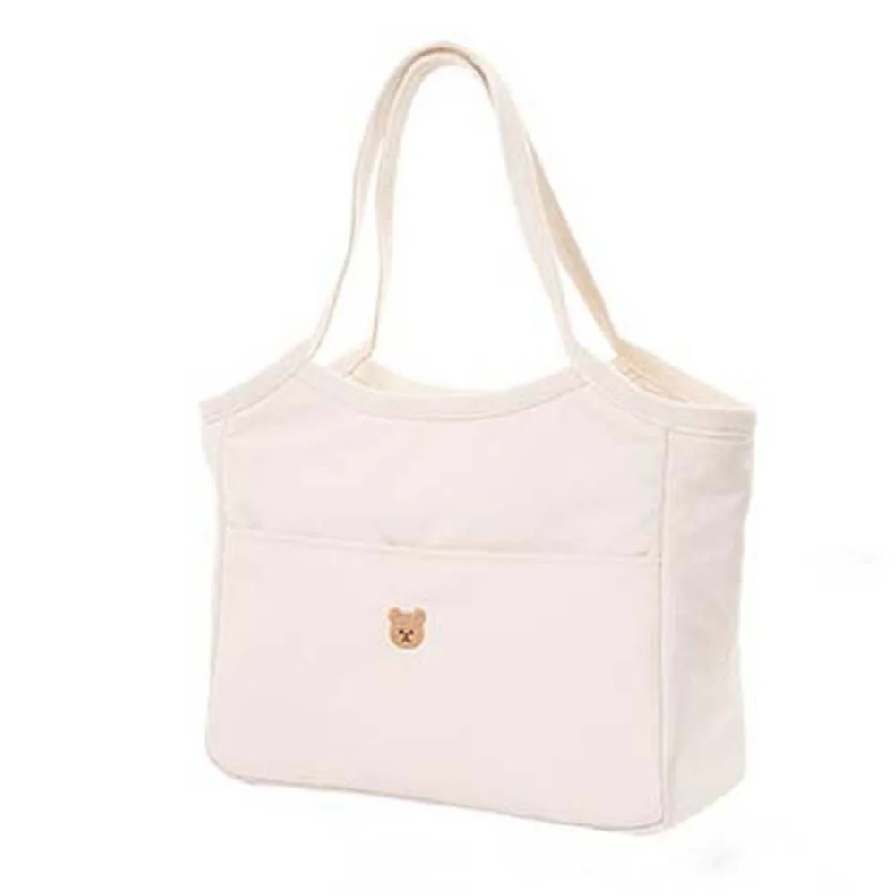 حقيبة تخزين الحفاضات الناعمة ذات سعة كبيرة وحقيبة الأم السميكة المطرزة على شكل الدب منظم الحقائب في الهواء الطلق #6