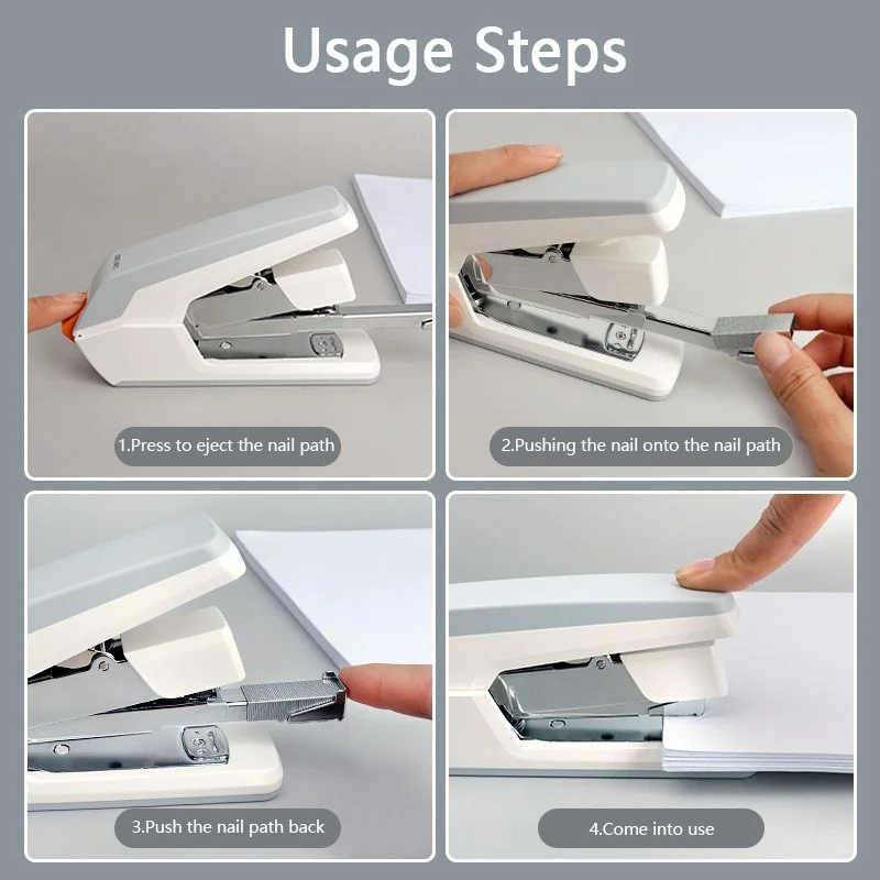 DELI 40 folhas grampeador resistente sem esforço pasta de papel material escolar grampeador de papelaria sem grampos material de escritório