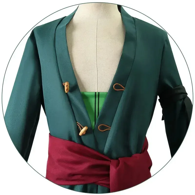 Костюм Ророноа 2025, косплей, аниме, кимоно, халат Зоро, плащ, униформа, наряды на Хэллоуин с серьгами для Comic Con