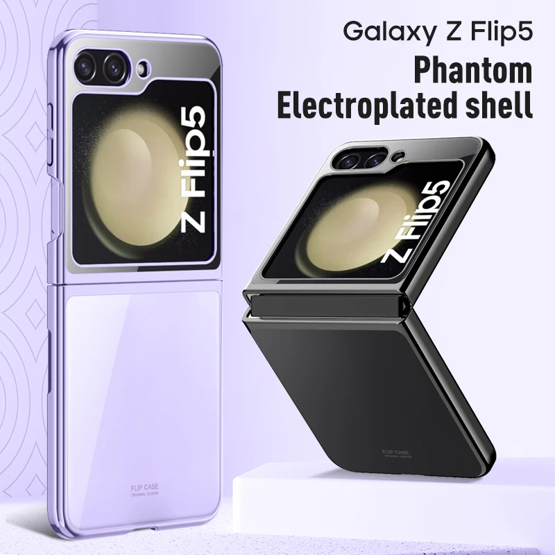 

For Samsung Galaxy Z Flip 5 Case Ultra thin Phantom-Electroplated Folding Transparent Cover for Galaxy Z Flip5 케이스