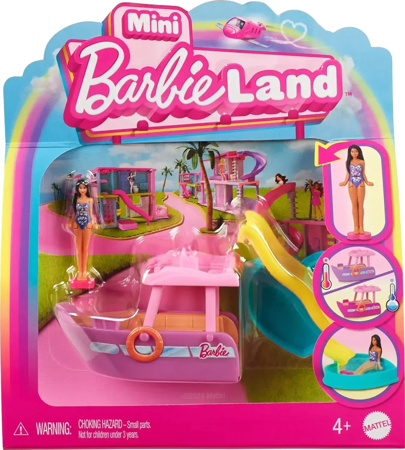 Original Barbie Traffic Vehicle Mini Barbieland Color Change Dream Camper Car Boat Plane Girls Toys Diy Dolls House Accessories